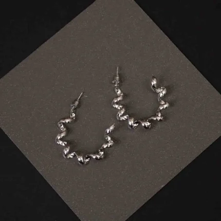 Silver Swirl Drop Earrings