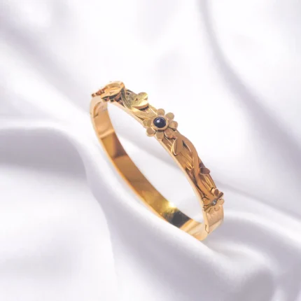 Ornate Gold Hinged Bracelet