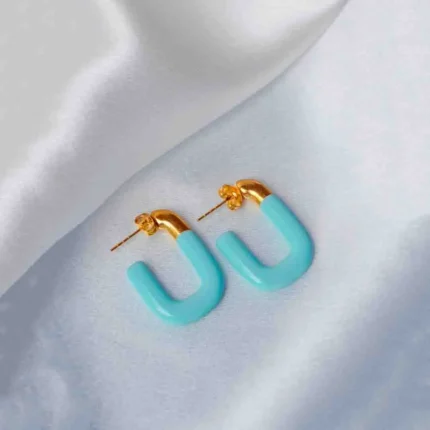 Pastel U Shaped Open Hoops