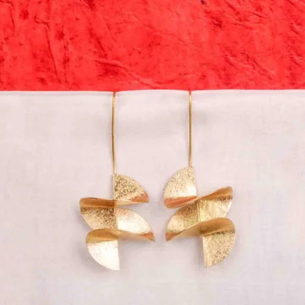 Brass Conical Spiral Drop Earrings