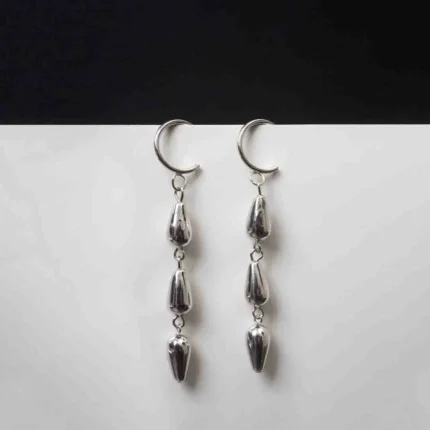 Metallic Layered Drop Dangle Earrrings