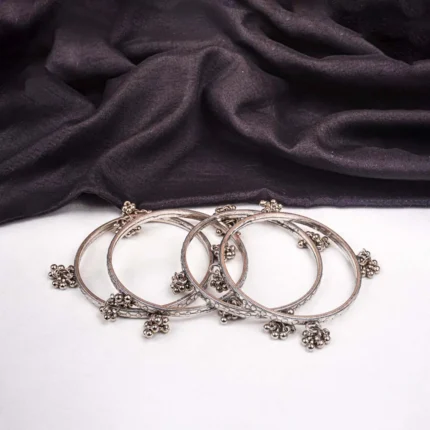 Oxidised Round Ghungroo Bangles