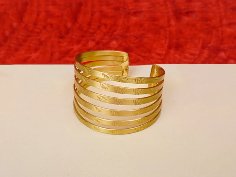 Brass Layered Cuff Bangle