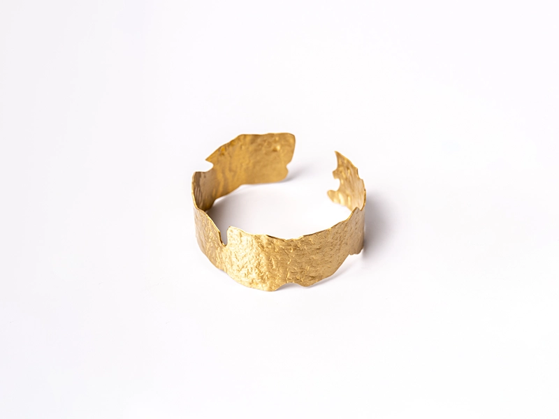 Textured Brass Cuff Bangle