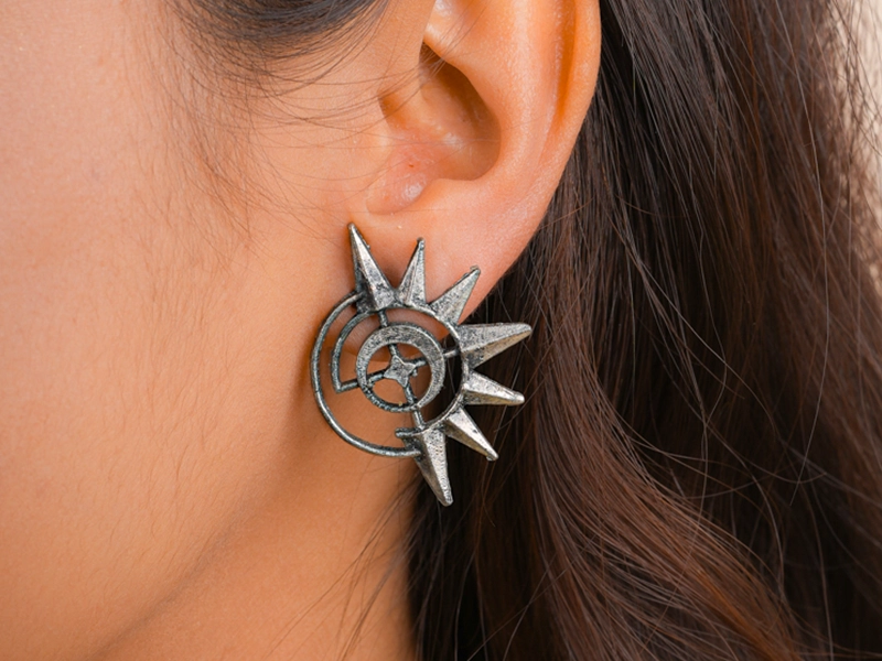 Elegant flatlay of oxidised jewelry including layered necklaces, jhumkas, bangles, and rings styled with ethnic and Western outfits – perfect for every occasion3