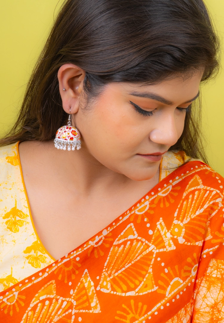 Floral Meenakari Bell Jhumka 21