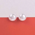 Minimalist pearl studs with rubber push back, perfect for daily wear