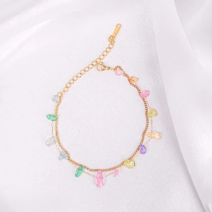 Pastel Gemstone Chain Bracelet