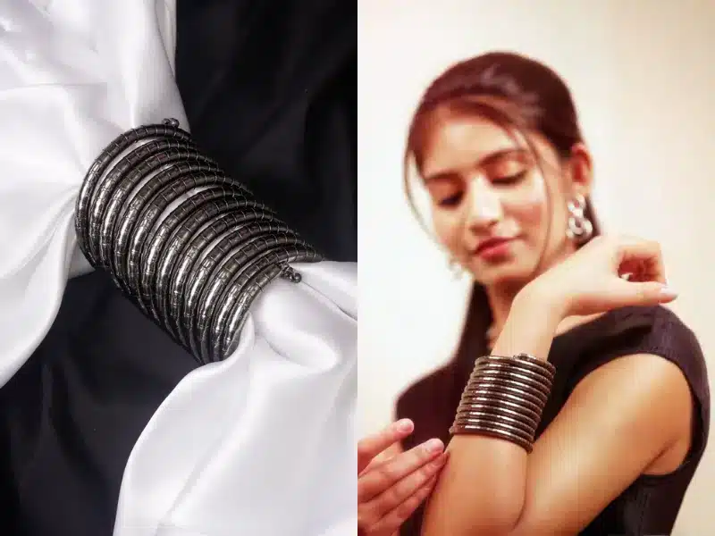 Bold gold arm accessory styled for everyday fashion